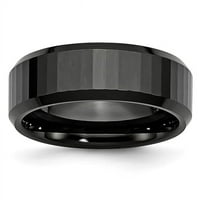 Prilagođena Muška prstena za gazeće gume Crna Cirkonijumska vjenčana traka sa Comfort Fit dizajnom
