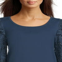 Pioneer ženska bluza sa čipkastim rukavima, ženska, veličine S-3XL
