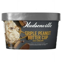 Hudsonville Triple Peanut Butter Cup Ice Cream with Peanut Butter Sauce Cups, Single Pack, fl oz
