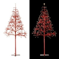 Alpska korporacija 53 h zatvorena vanjska umjetna božična stabla sa LED svjetlima, crvena