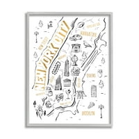 Stupell Industries ilustracije odredišta grada New Yorka dijagram 30, dizajn ziwei Li
