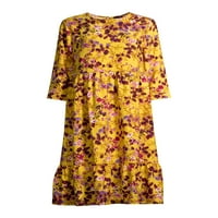 Scoop ženska maksi haljina u više nivoa, divlji cvijet senfa