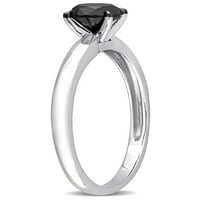 Carat T.W. Black Diamond 14kt bijeli zlatni pasijans zaručnički prsten