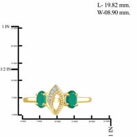 Carat T. G. W. smaragdni i bijeli dijamantski naglasak 14k zlato preko srebra 4-dijelni set nakita