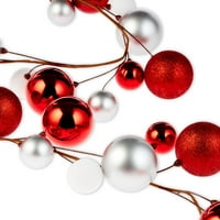 Vrijeme praznika crveni i srebrni vijenac za božićnu loptu otporan na lomljenje