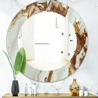 Designart' prirodna ony tekstura ' Ogledalo iz sredine veka-ovalno ili okruglo zidno ogledalo