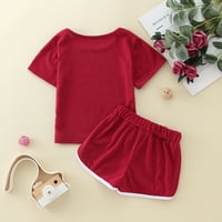 Baby Girl Boy Outfit setovi kratkih rukava Solid Color Top Hotsas Casual set za 1-5y