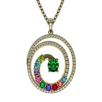 Nana Jewels Swirl Birthstone majčinska ogrlica za žene, 1-Birthstones - 10k žuti zlatni kamen 6