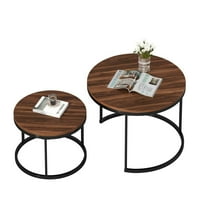 Hommoo moderni stolići za gniježđenje, mali okrugli sto sa mramornom teksturom za dnevni boravak
