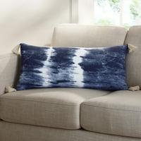 Gap Home Tie Dye dekorativni duguljasti jastuk za bacanje sa resicama plava 30 14