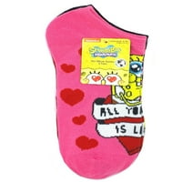 SpongeBob SquarePants, ženske čarape za Dan zaljubljenih, 3 pakovanja, veličina 4-10