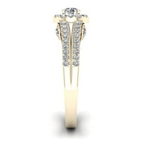 3 4ct TDW dijamantski verenički prsten sa 10k žutog zlata Halo Split drškom
