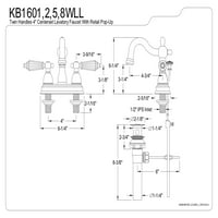 Kingston Brass KB1602WLL in. Centserset Slavina za kupaonicu, polirani mesing