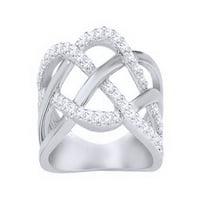 Bijeli prirodni dijamantnski modni prsten u bijelom zlatu od 10k