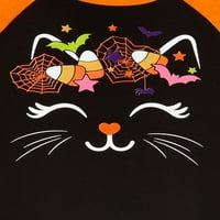 Majica za mačke s kratkim rukavima za djevojčice i djevojčice za Noć vještica, veličine 12m-5T