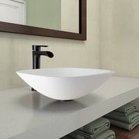 Vigo kvadratnog oblika bijeli Feni kameni sudoper za kupatilo i niko slavina Set u Antiknom Trljanom bronzanom