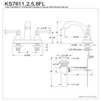 Kingston Brass KS7611FL in. Centsertet kupaonice Slavina, polirani Chrome