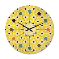 Designart 'Geometrical Retro Design XII' Mid-Century Modern Wood Wall Clock