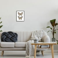 Stupell Industries leptir krila portret insekata grafička Umjetnost Crni uokvireni umjetnički Print zidna