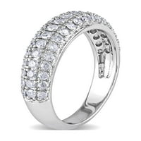 Carat T. W. Diamond 10k Bijelo zlato troredni polu-vječnost prsten