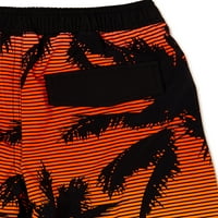 Wonder Nation Boys' Palm Tree Print Quick Dry Swim Shorts, Veličine 4 - & Husky