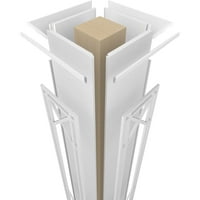 Ekena Millwork 12 W 8'H Craftsman Classic Square Non-suženi Bungalov Fretwork kolona w Crown Capital & Crown
