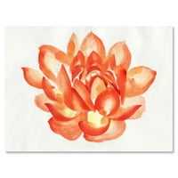 Designart 'drevni detalj narandžastog lotosa' tradicionalni umjetnički otisak na zidu od platna