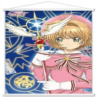 Cardcaptor Sakura: jasan vizuelni zidni Poster sa ključem kartice sa drvenim magnetnim okvirom, 22.375 34