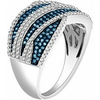 Carat T. W. plavo-bijeli dijamant 10kt bijeli Zlatni modni prsten