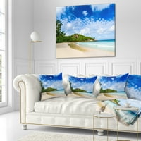 Designart Sejšeli mirna tropska plaža-moderni jastuk za bacanje morskog pejzaža - 18x18