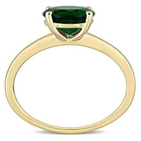 1-karatni T. G. W. stvorio smaragdni 10kt zaručnički prsten od žutog zlata od žutog zlata