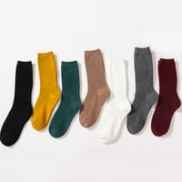 Anvazise jesen zima puna boja prozračne pamučne elastične srednje cijevi gomile čarape tamno siva jedna veličina