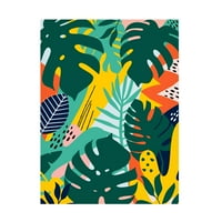 Ayse 'Tropical Leaves One' Canvas Art