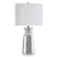 Elyse - Classic Mercury staklena stolna stolna lampa - Bijela nijansa