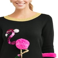 Vrijeme praznika ženski ružni Božićni džemper Flamingo tunika