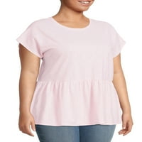 Terra & Sky ženska Peplum majica Plus veličine sa kratkim rukavima