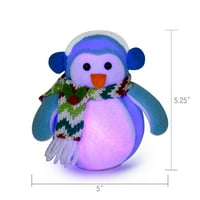 Holiday Time Tabela LED USB boja mijenja Penguin Light, 5.25