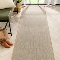 Well Woven 3 ' 10 ' Ivory Solid Print Outdoor Rug
