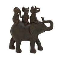 10 10 smeđa skulptura slonova od polistanskog odstone