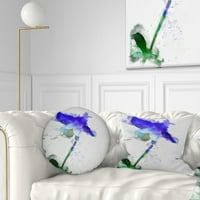 Designart Blue Bellflower skica akvarel-cvjetni jastuk - 12x20