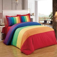 Enjoyhome Rainbow komplet jorgana queen size sa prekrivačem za poplun crvenom bojom
