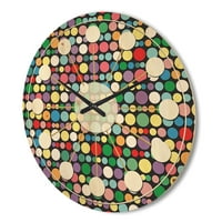Designart 'Abstract Retro Pattern Design XXI' Mid-Century Modern Wood Wall Clock