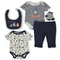 Quilte Baby Boys' Bear Hugs 5-Komad Layette Set