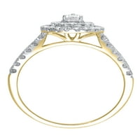 Carat T. W. Brilliance Fine Nakit kruška rezani dijamantski zaručnički prsten od 10kt žutog zlata, Veličina