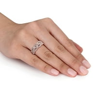 Miabella ženski karat TW dijamantski prsten od ružičastog zlata obložen srebrom od srebra