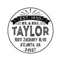 Personalizirani okrugli gumeni pečat sa samo-mastilom-Gospodin i gospođa Taylor