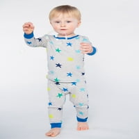 Mala zvjezdana organsko dijete i dječak True Brights Dug rukava Majica i hlače Snug Fit Pajamas, Mjeseci