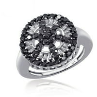 JewelersClub srebra karat crno-bijeli dijamantski prsten za žene