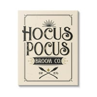 Hocus Pocus Broom Co Sign Holiday Grafička Galerija Umotana Platna Print Wall Art