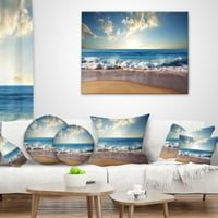 Designart morski Zalazak sunca - jastuk za bacanje fotografije morskog pejzaža - 18x18